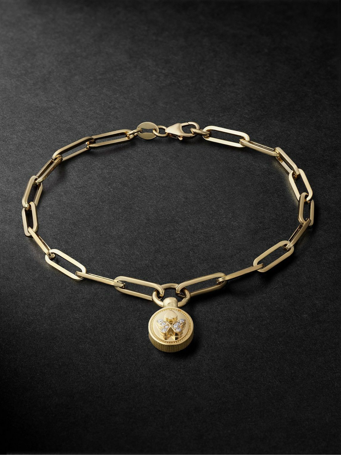 Photo: Foundrae - Mini Reverie Crest Gold Diamond Bracelet