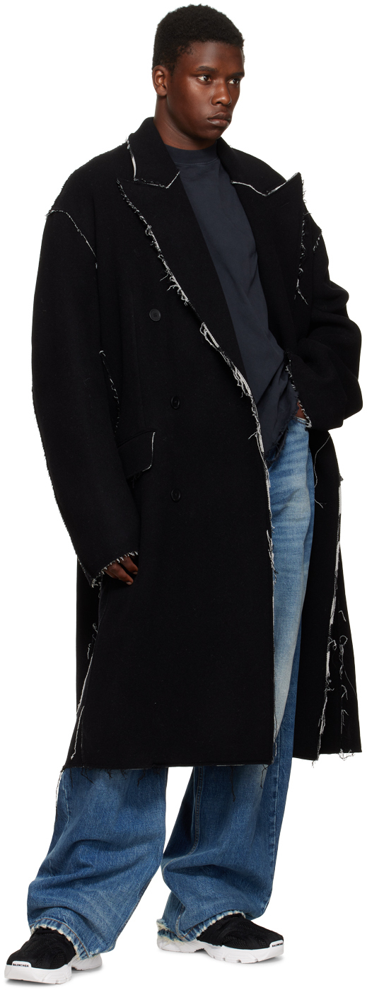 Balenciaga Black Raw Edge Coat Balenciaga