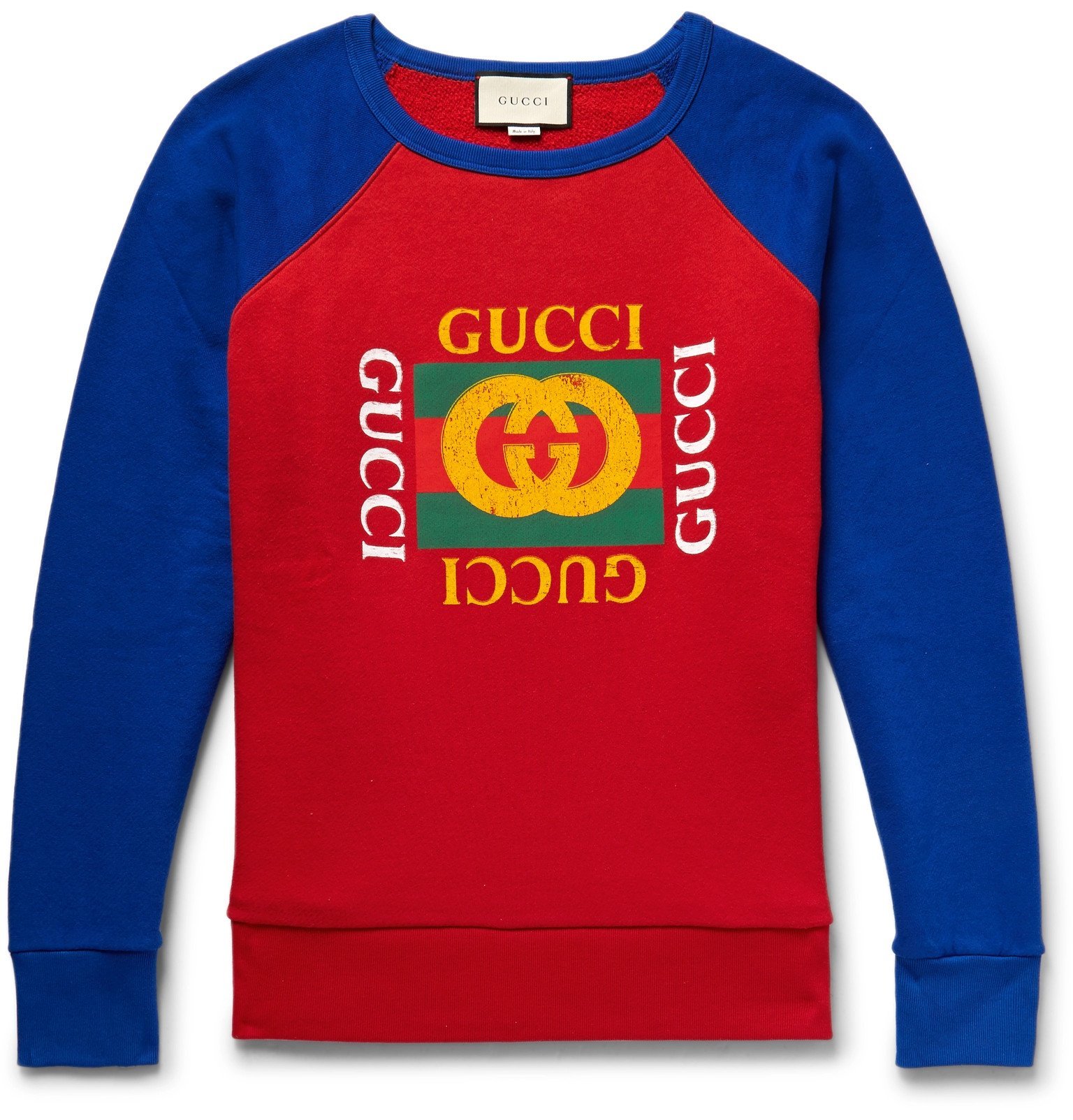 Gucci - Printed Loopback Cotton-Jersey Sweatshirt - Red Gucci
