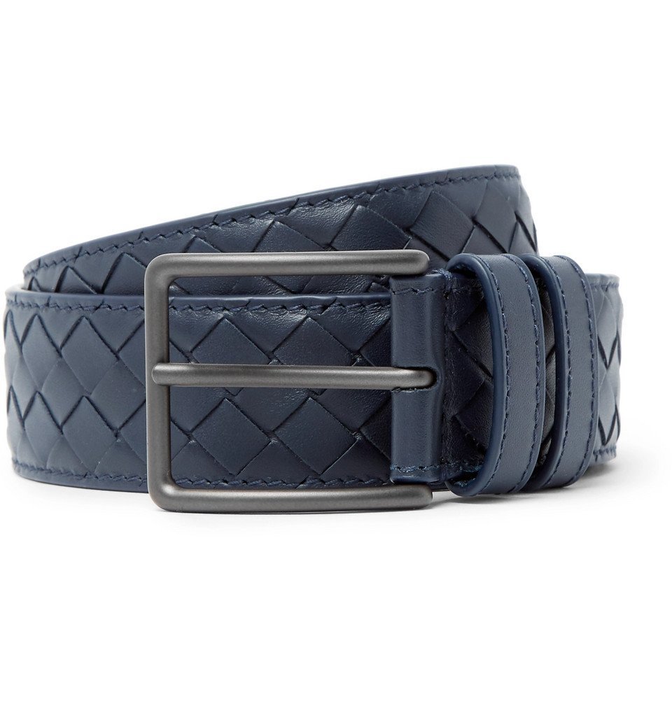 Bottega Veneta - 3cm Navy Intrecciato Leather Belt - Men - Navy Bottega ...