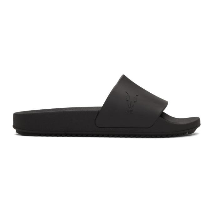 Rick Owens Drkshdw Black Rubber Slides Rick Owens Drkshdw