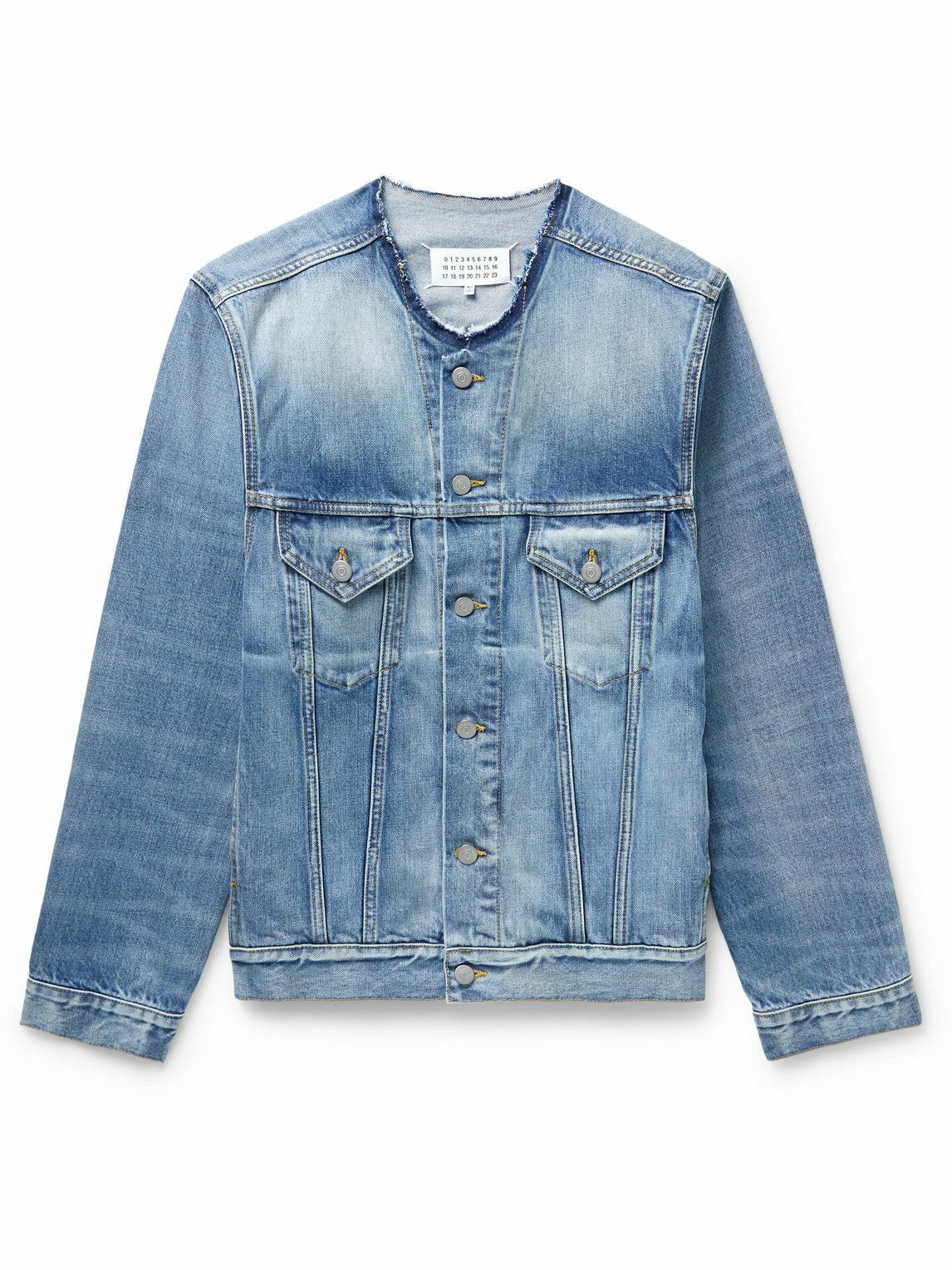 Photo: Maison Margiela - Frayed Denim Jacket - Blue