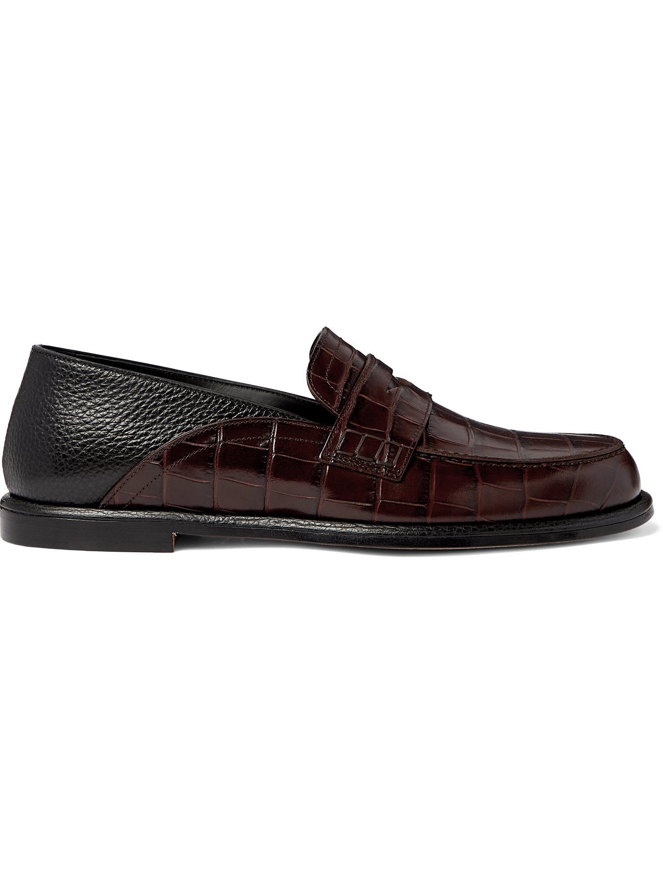 Women Orthopedic Faux Leather Croc Penny Loafers