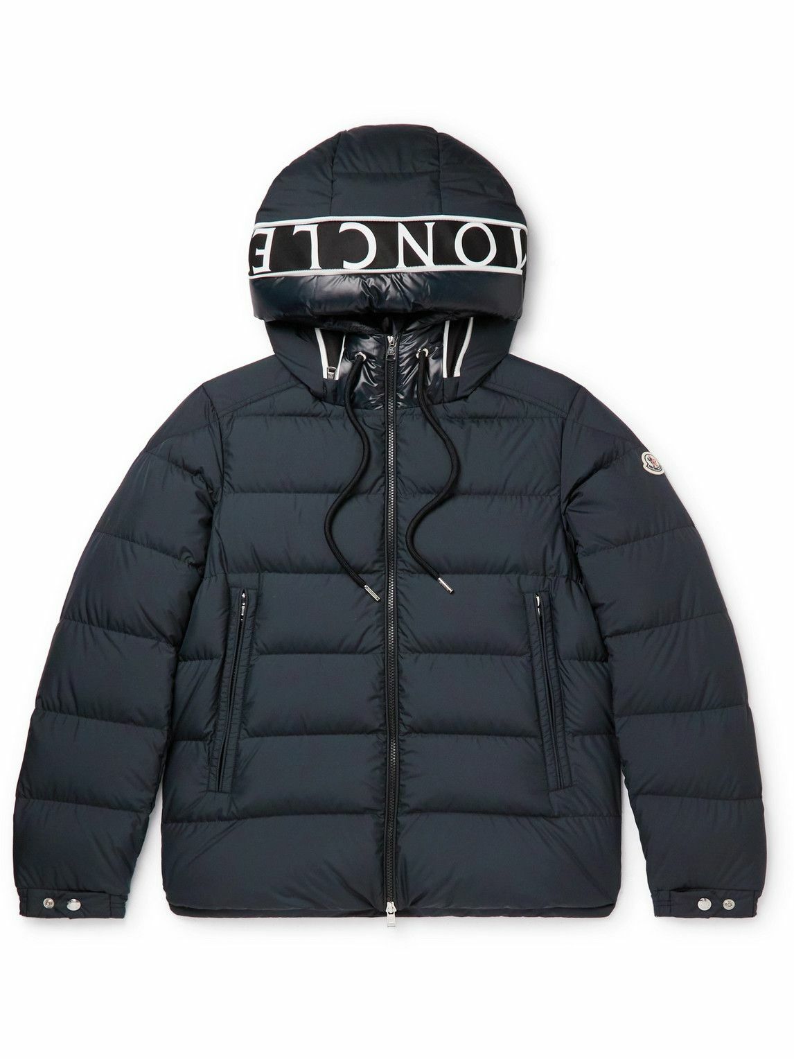 Moncler - Cardere Logo-Print Quilted Shell Hooded Down Jacket - Black ...