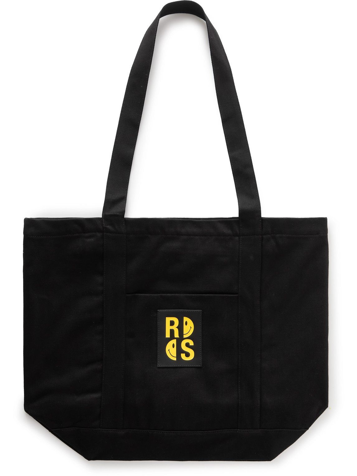 Photo: Raf Simons - Smiley Logo-Appliquéd Denim Tote Bag