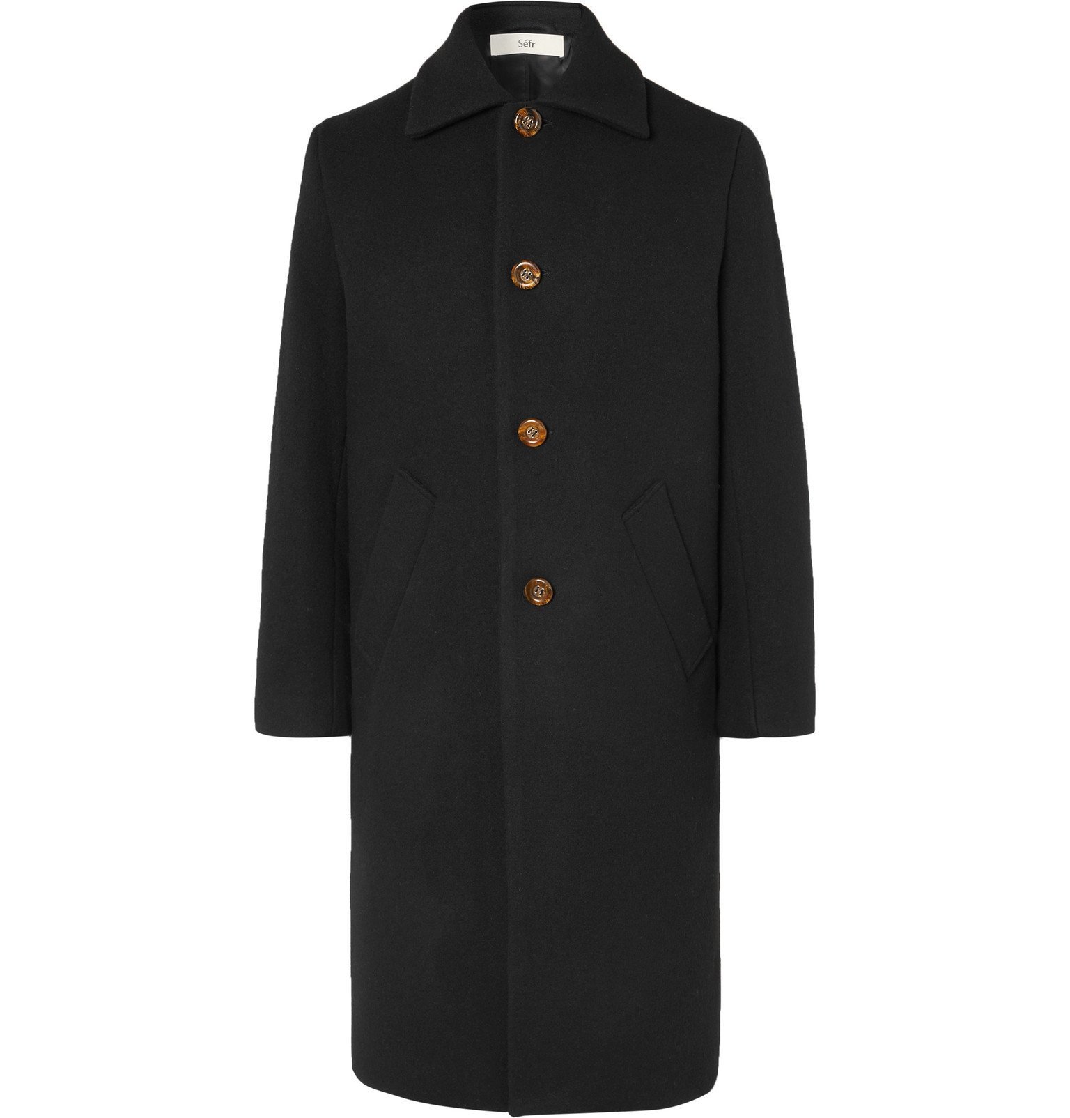 Séfr - Ian Wool-Blend Overcoat - Black Séfr