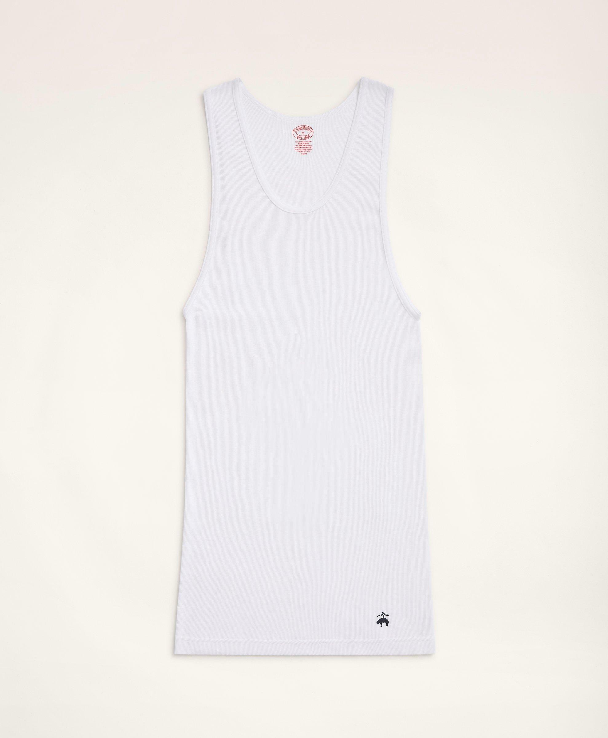 Brooks Brothers Men's Supima Cotton Athletic Undershirt-3 Pack | White