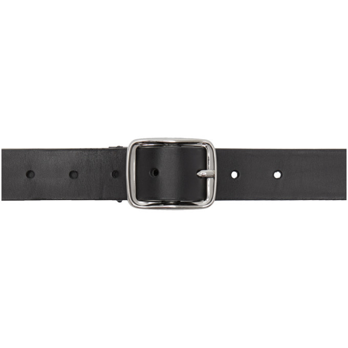 AMI Alexandre Mattiussi Black Leather Large Belt AMI Alexandre Mattiussi