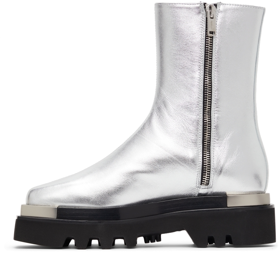 Peter Do Silver Metal Tip Combat Boots Peter Do