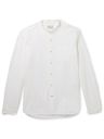 OLIVER SPENCER - Grandad-Collar Cotton-Seersucker Shirt - White