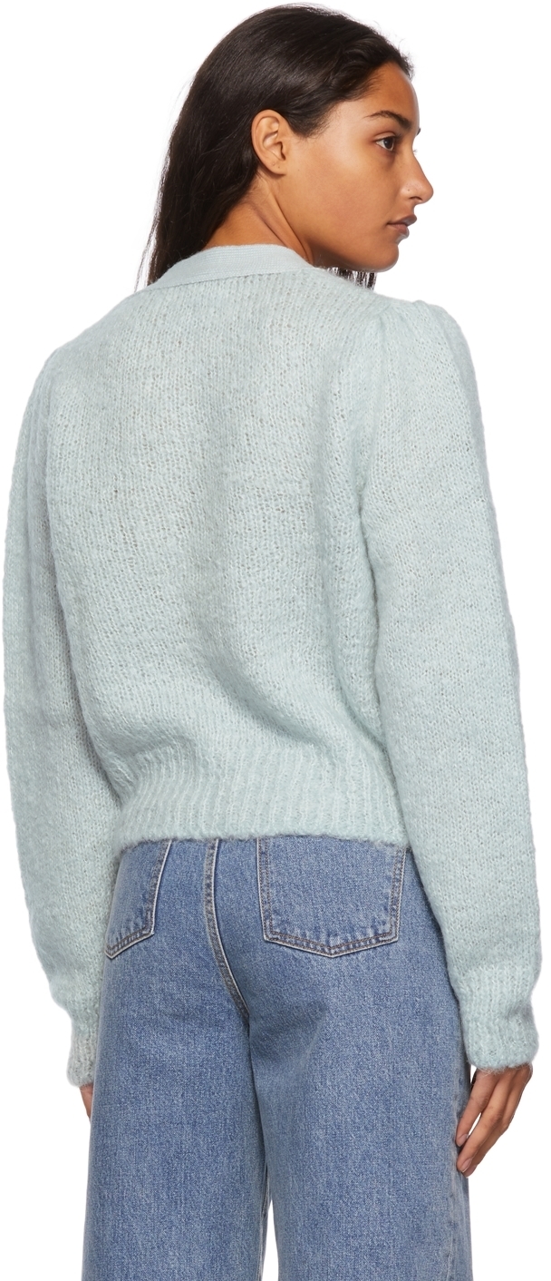 AMOMENTO Blue Mohair Grandma Cardigan 