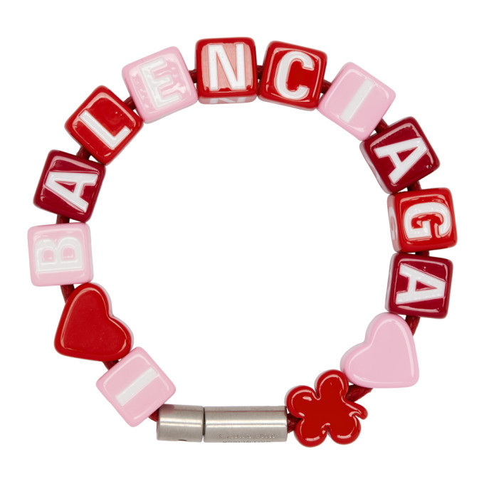 Balenciaga Pink and Red Toy Bracelet Balenciaga
