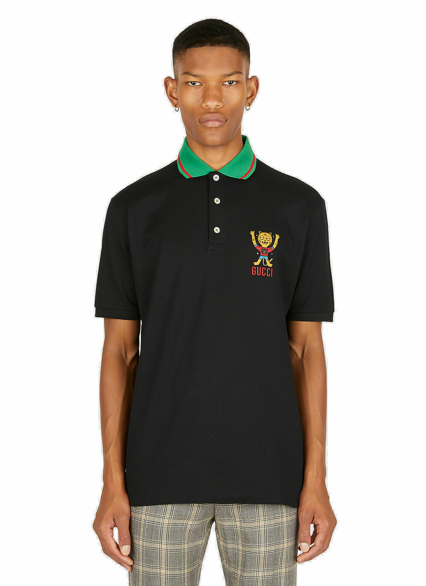 Photo: Cat Patch Polo Shirt in Black