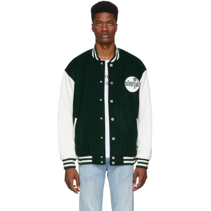 Levis Green Baggy Silver Tab Bomber Jacket Levis