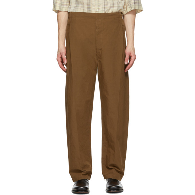 Lemaire Brown Pleated Drawstring 
