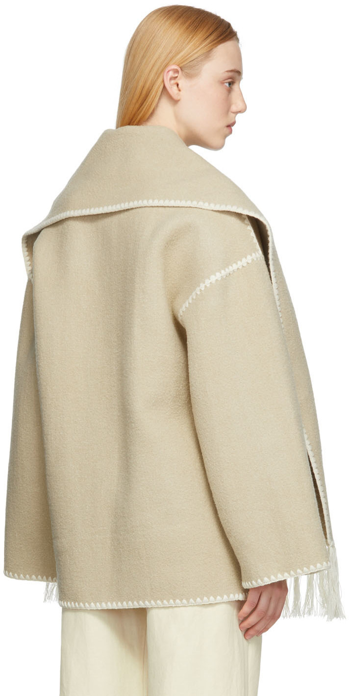 Totême Beige Embroidered Scarf Jacket Toteme