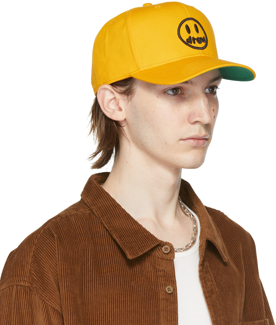 drew house SSENSE Exclusive Yellow Painted Mascot Cap
