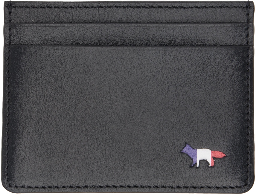 Maison Kitsuné Black Tricolor Fox Card Holder Maison Kitsune