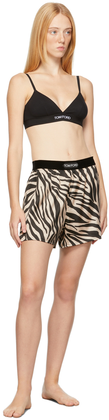 White Silk Solid PJ Shorts TOM FORD