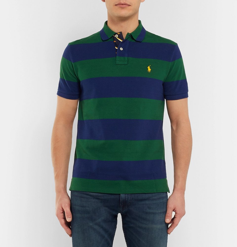 Polo Ralph Lauren - Slim-Fit Striped Cotton-Piqué Polo Shirt - Men - Green Polo  Ralph Lauren