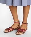 Brooks Brothers Women's Braided Leather Slide Sandals Shoes | Navy