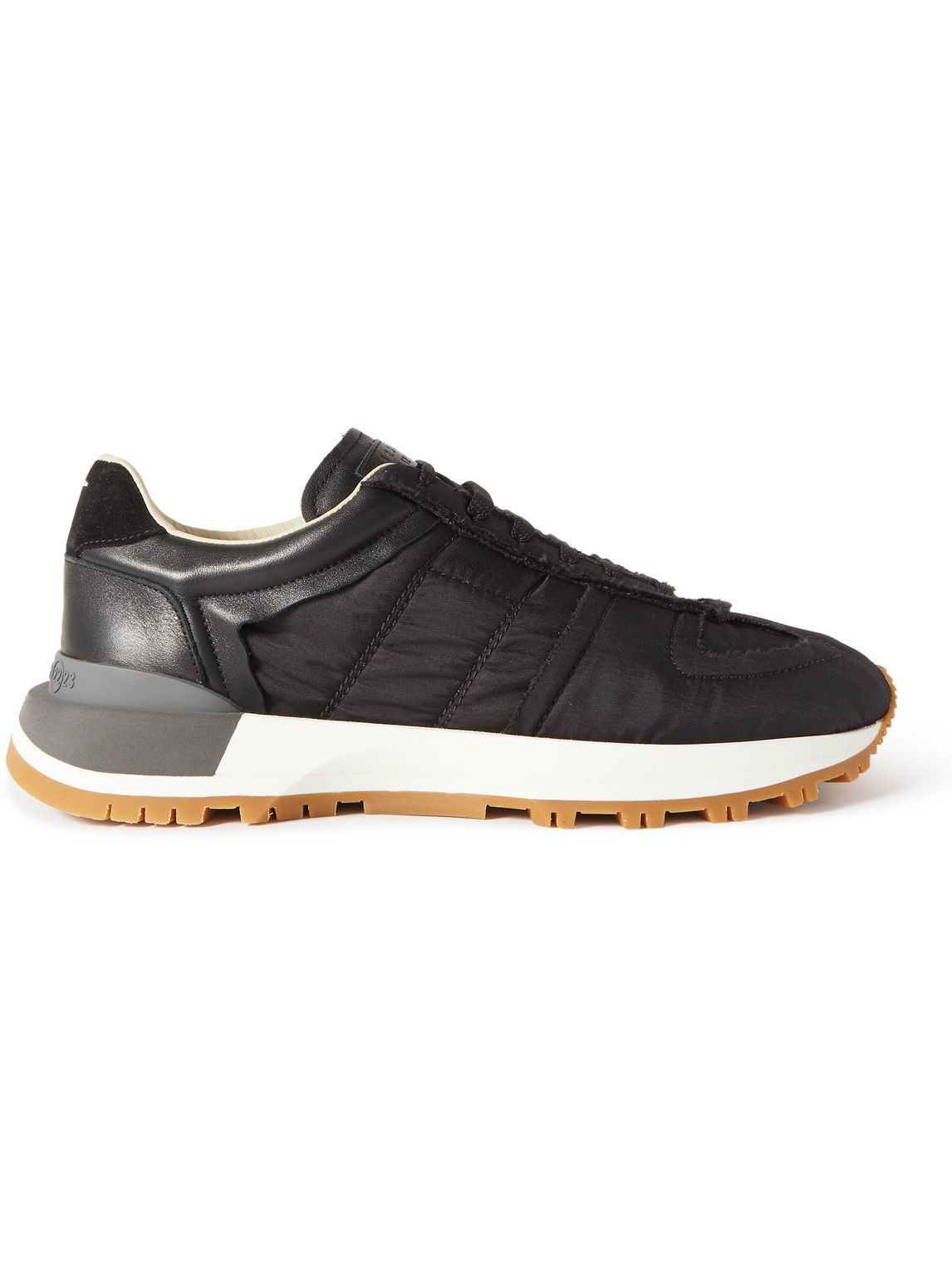Maison Margiela - Runner Leather and Suede-Trimmed Nylon Sneakers ...
