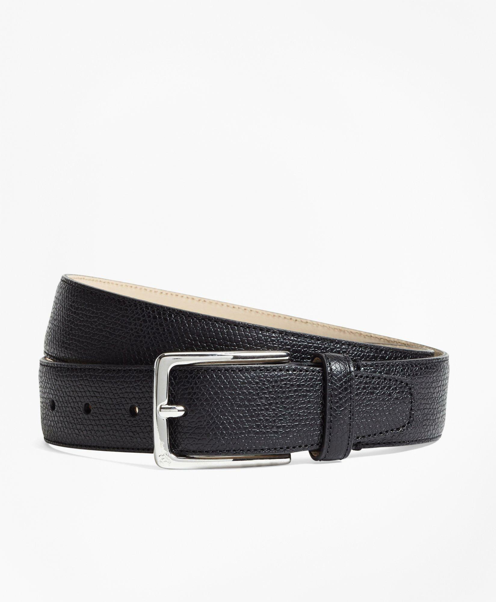 Brooks Brothers Men's 1818 Textured Leather Belt | Black
