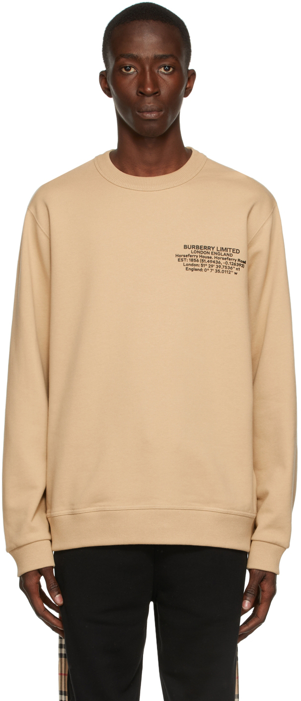 Burberry Beige Location Print Sweatshirt Burberry