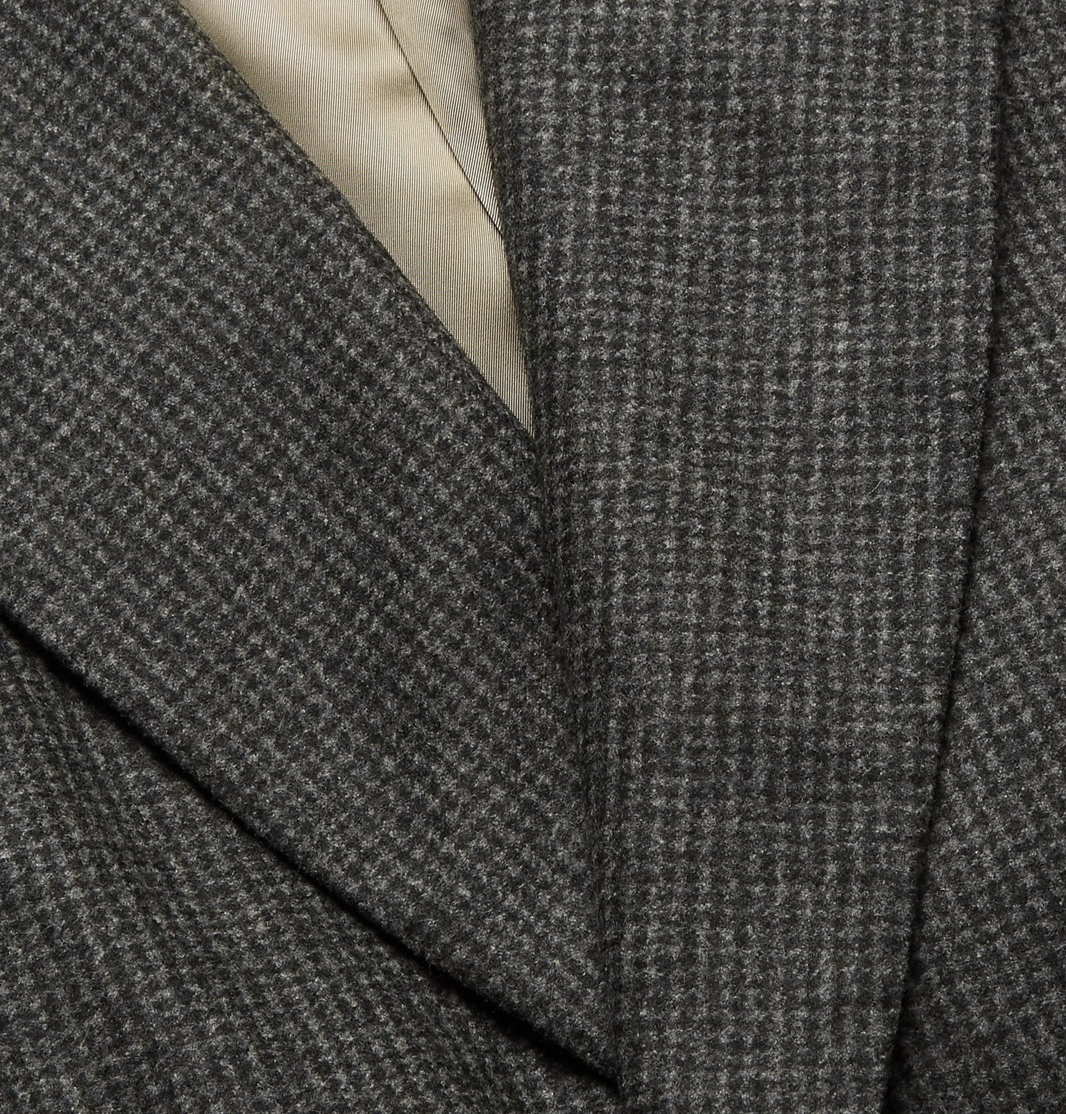 Camoshita Vitale Barberis Canonico Belted Puppytooth Wool Coat Gray Camoshita