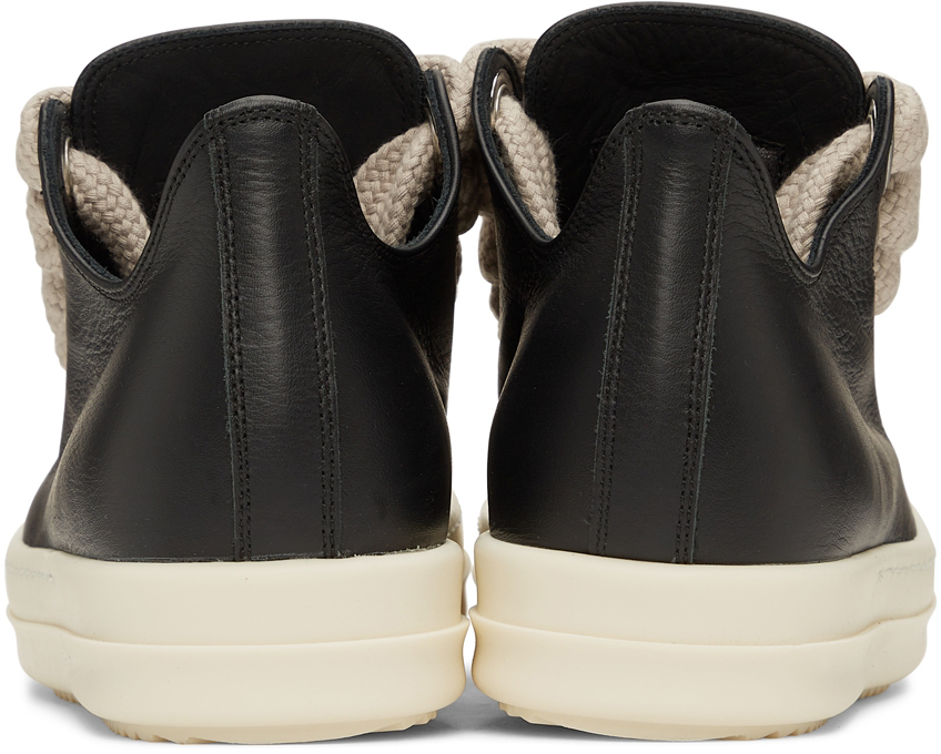rick owens black jumbo lace low sneakers