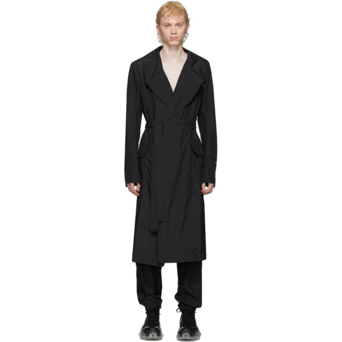 Rick Owens Black Champion Edition Nylon Trench Coat Rick Owens