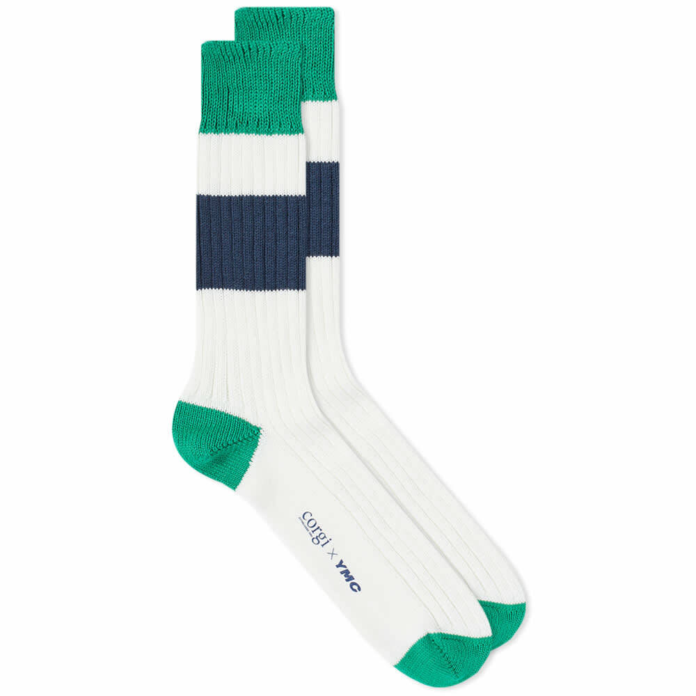 YMC Men's Rib Sport Sock in Off White YMC