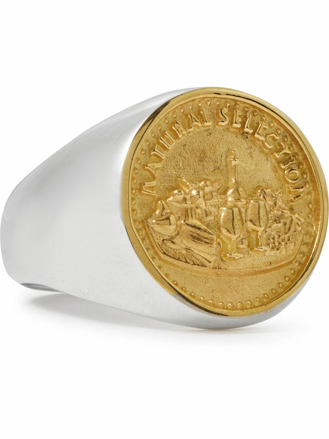 Photo: MAPLE - Natural Selection Silver and Gold Signet Ring - Silver