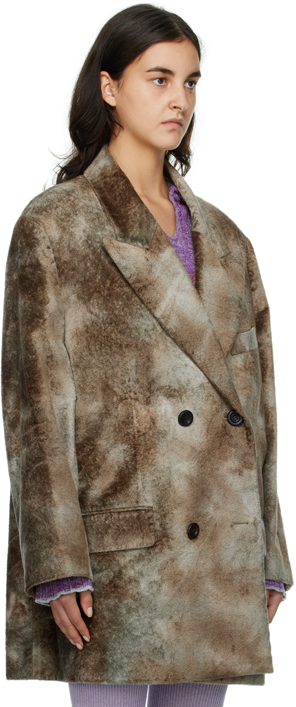 Acne Studios Taupe Double-Breasted Tailored Coat Acne Studios