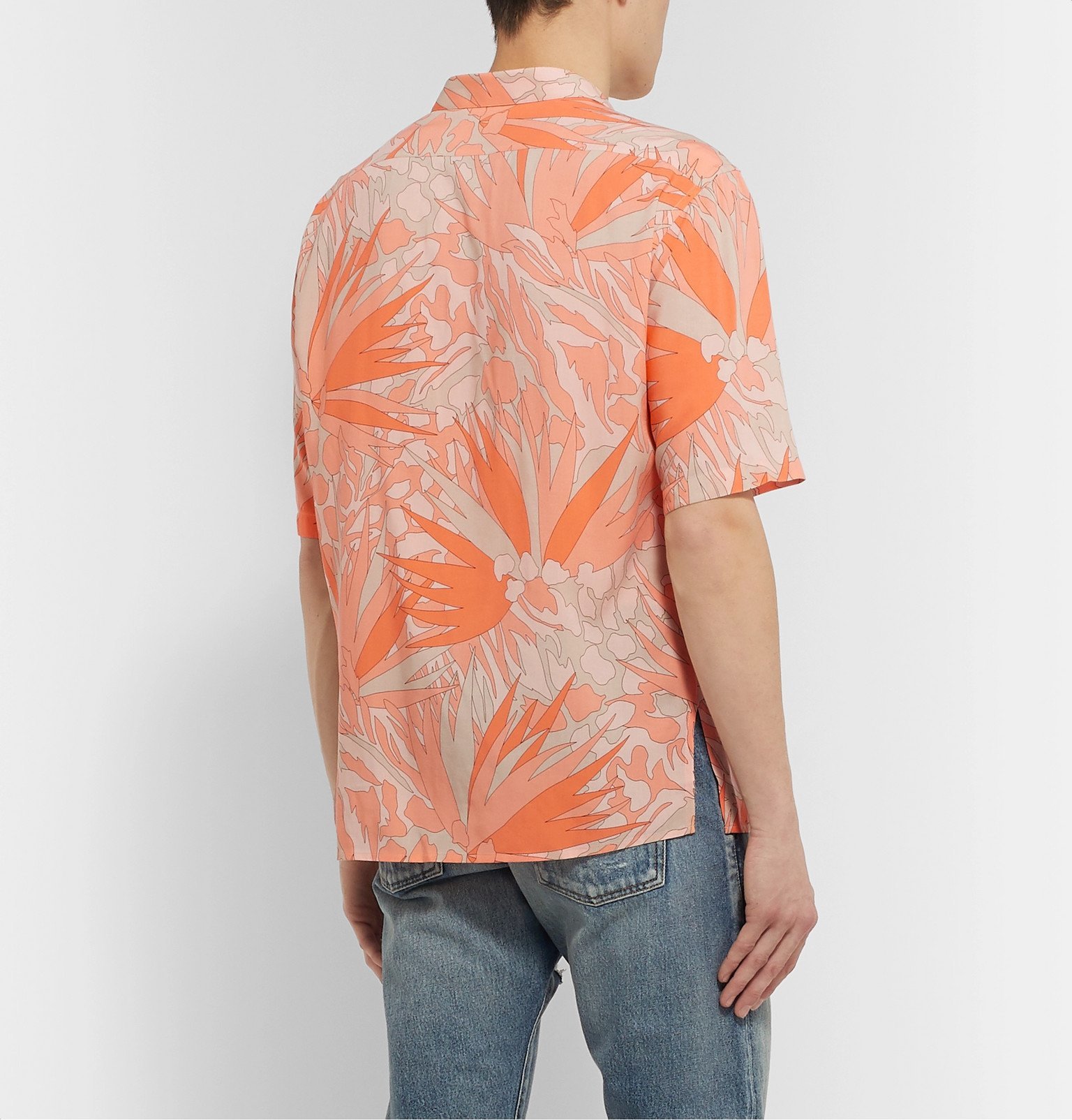 saint laurent orange shirt