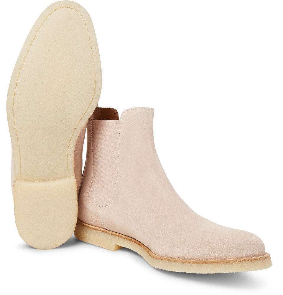 pink suede chelsea boots mens