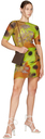 Paula Canovas Del Vas Brown & Green Graphic Mesh Skirt
