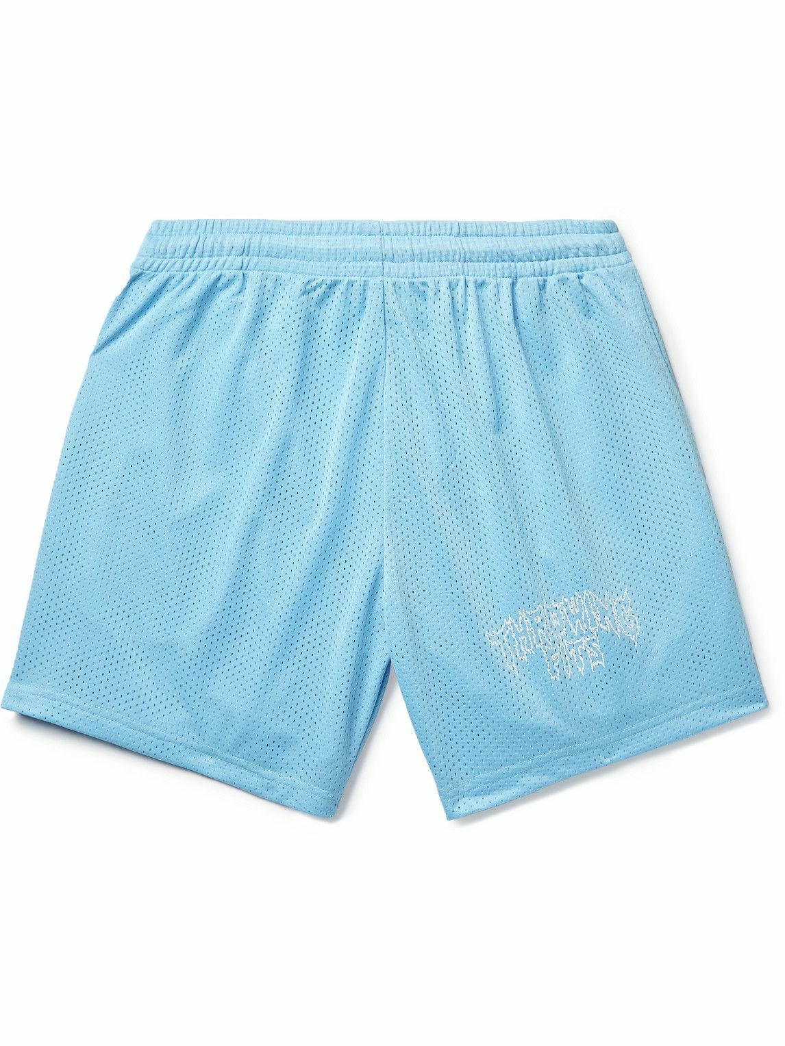Throwing Fits StraightLeg LogoPrint Mesh Shorts Blue