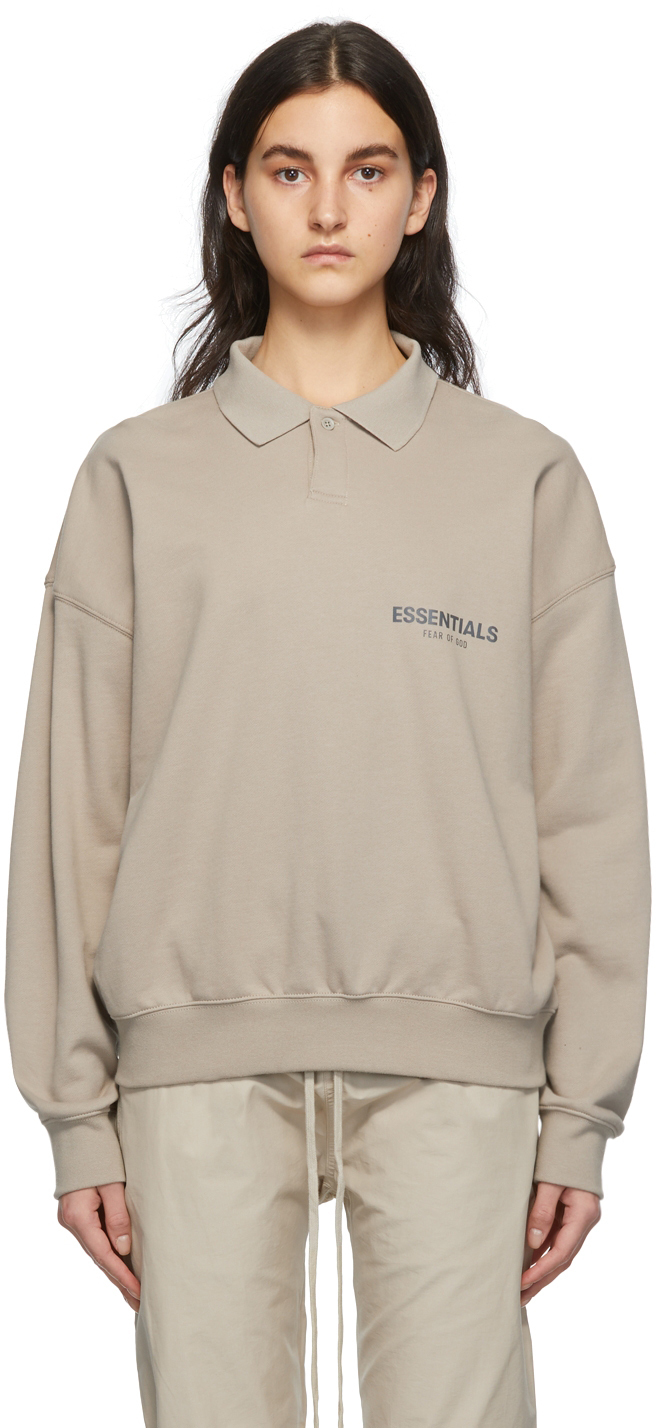 Essentials Tan French Terry Polo Essentials