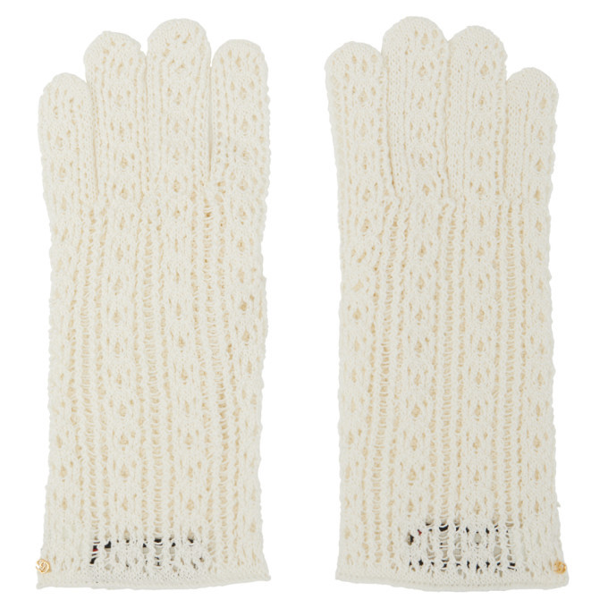 white crochet gloves