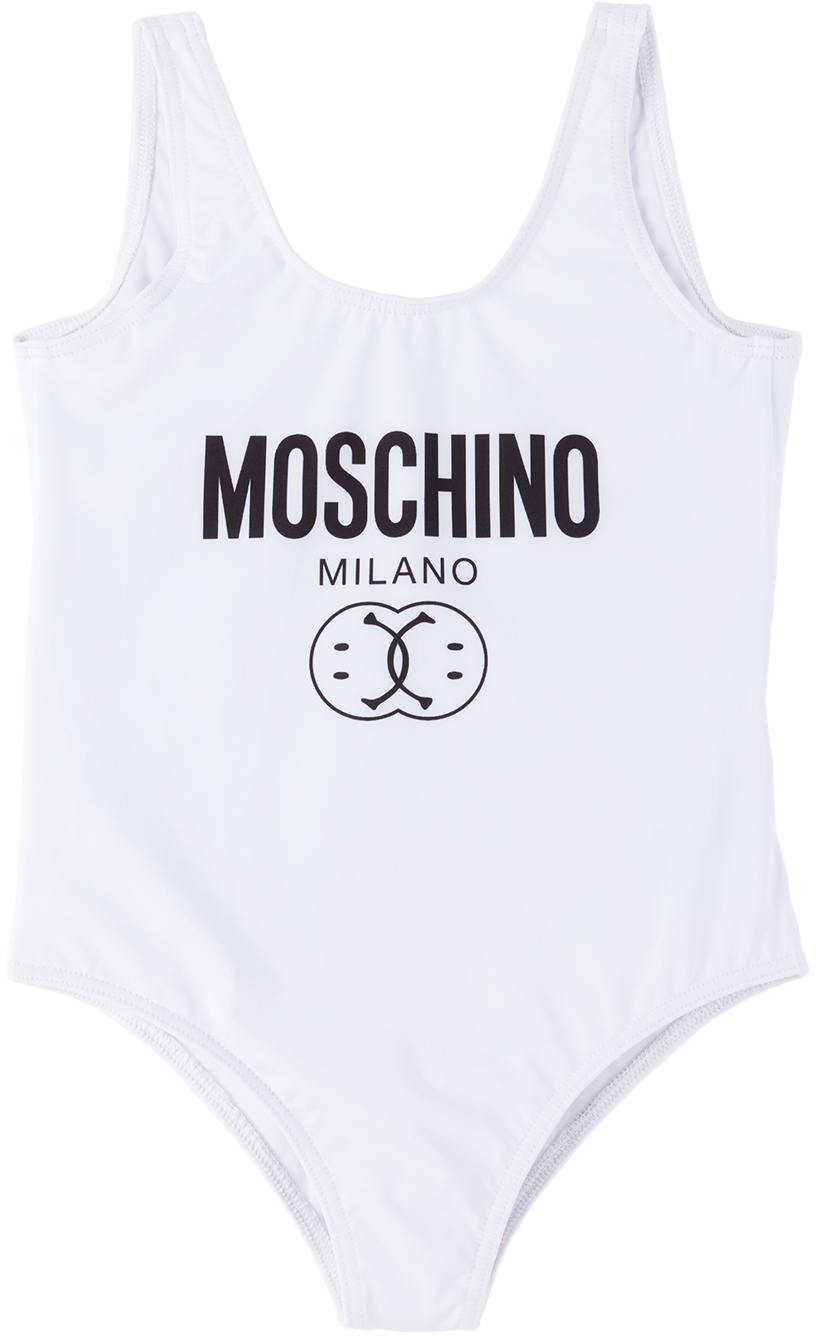 Moschino Baby White Printed OnePiece Swimsuit Moschino