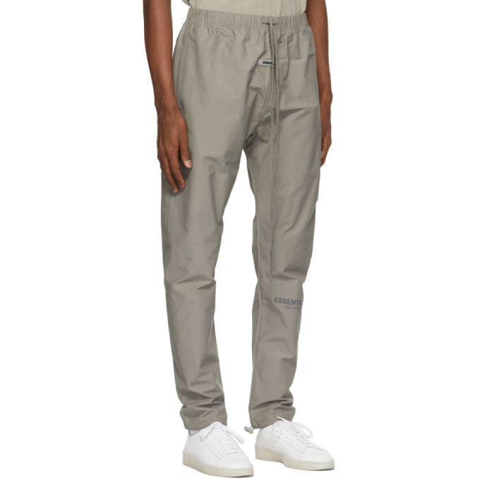 Essentials Taupe Logo Track Pants Essentials