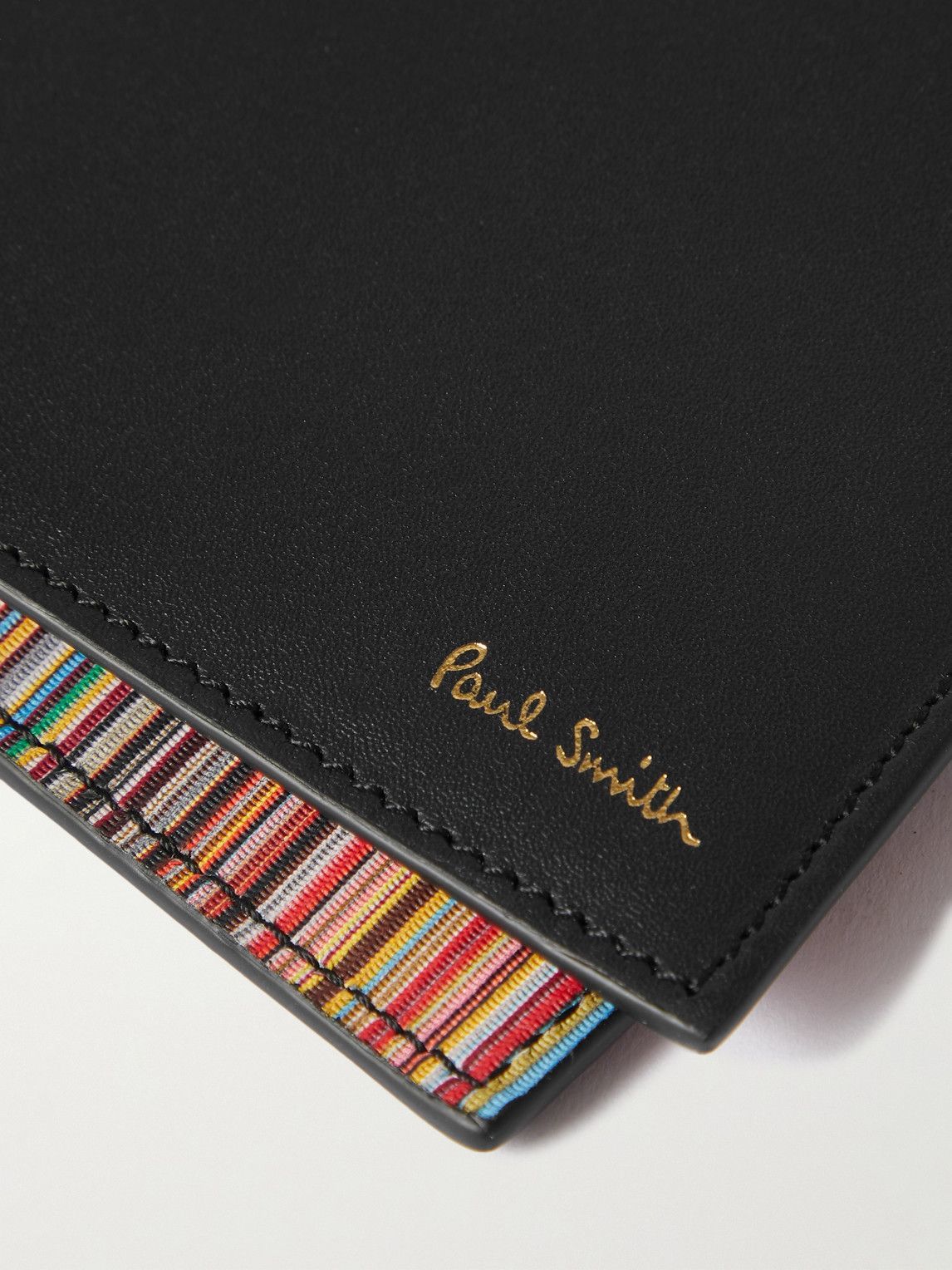 Wederzijds Schaken plug Paul Smith - Logo-Print Textured-Leather Billfold Wallet Paul Smith