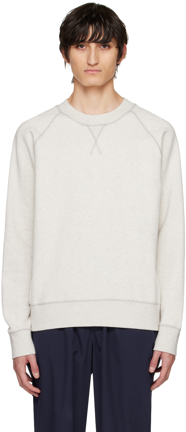 Sunspel Off-White Crewneck Sweatshirt Sunspel