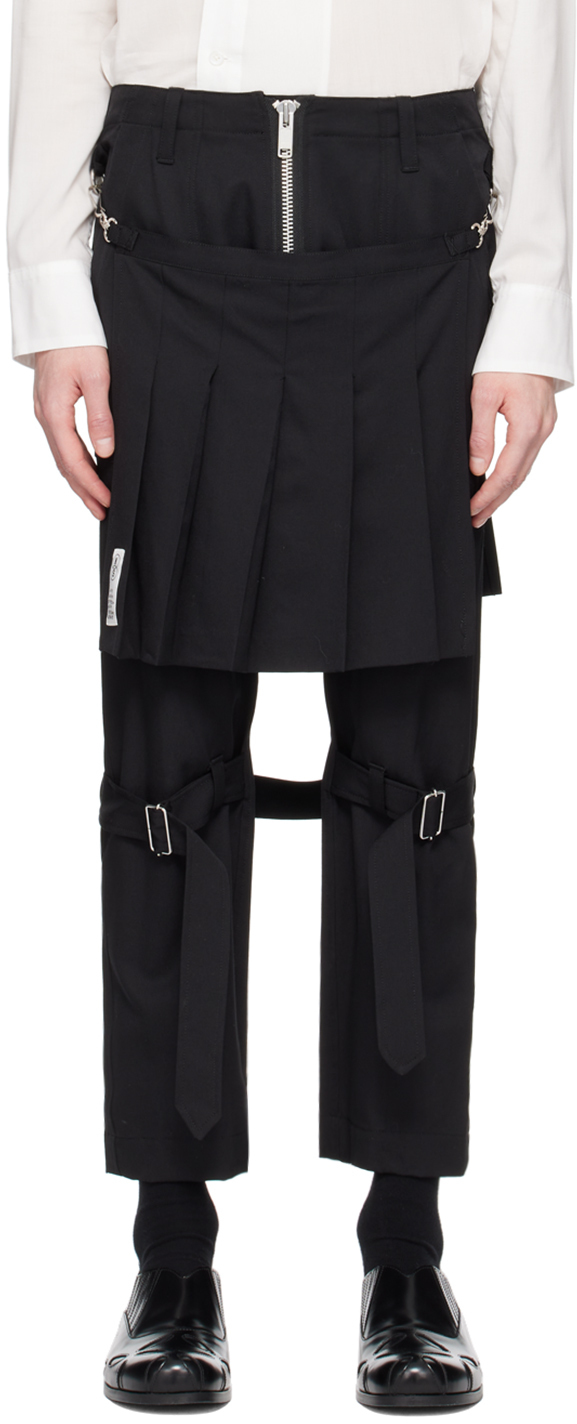 Sulvam Black Wide Trousers Sulvam