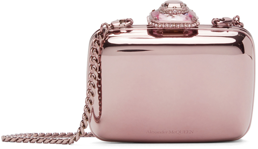 alexander mcqueen pink clutch