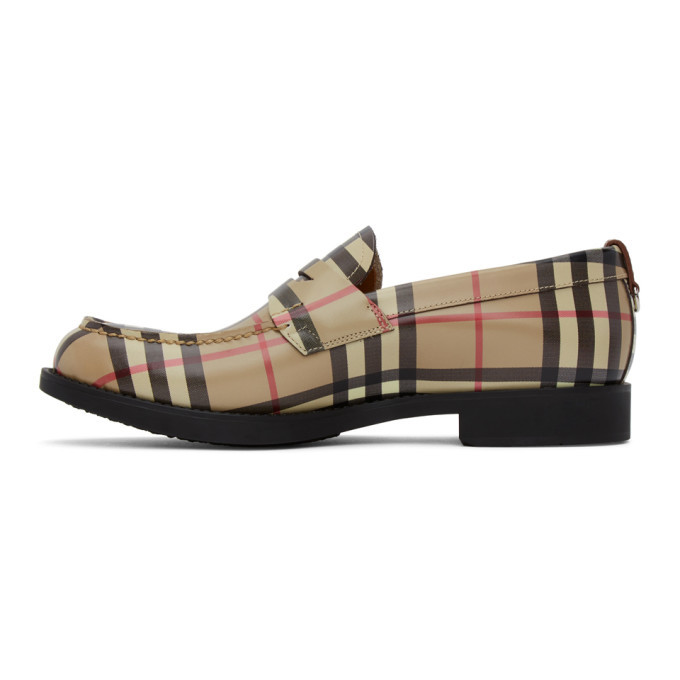 Burberry Beige Vintage Check Loafers Burberry
