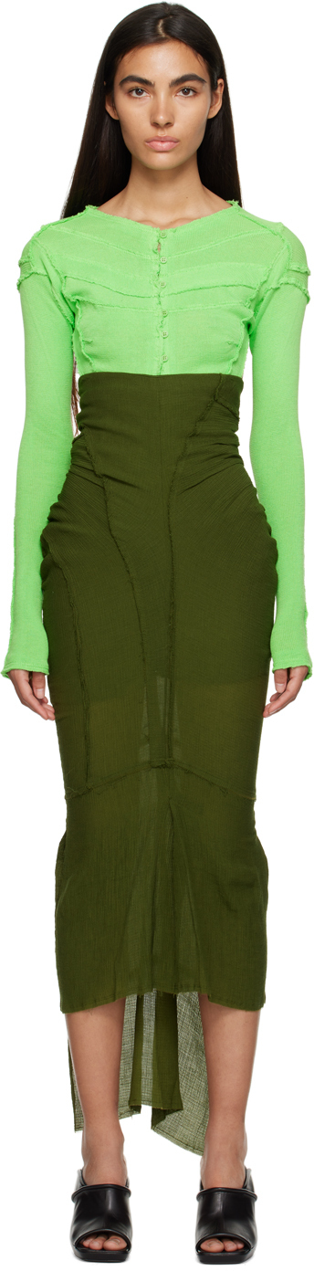 Photo: Talia Byre Green Fishtail Maxi Skirt