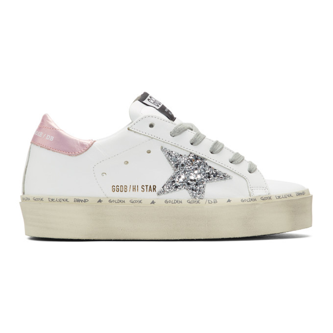 hi star sneakers with glittery star and laminated heel tab