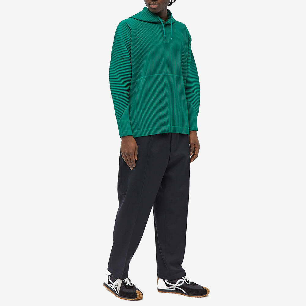 Homme Plissé Issey Miyake Men's Pleated Popover Hoody in Emerald Green ...